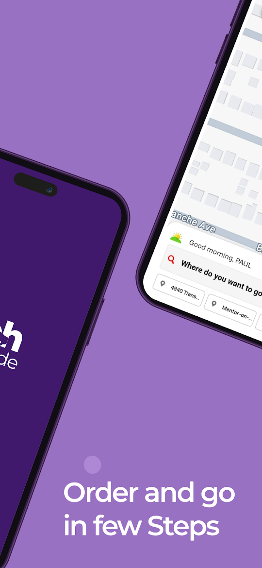 HitchPayRide app showing package delivery tracking